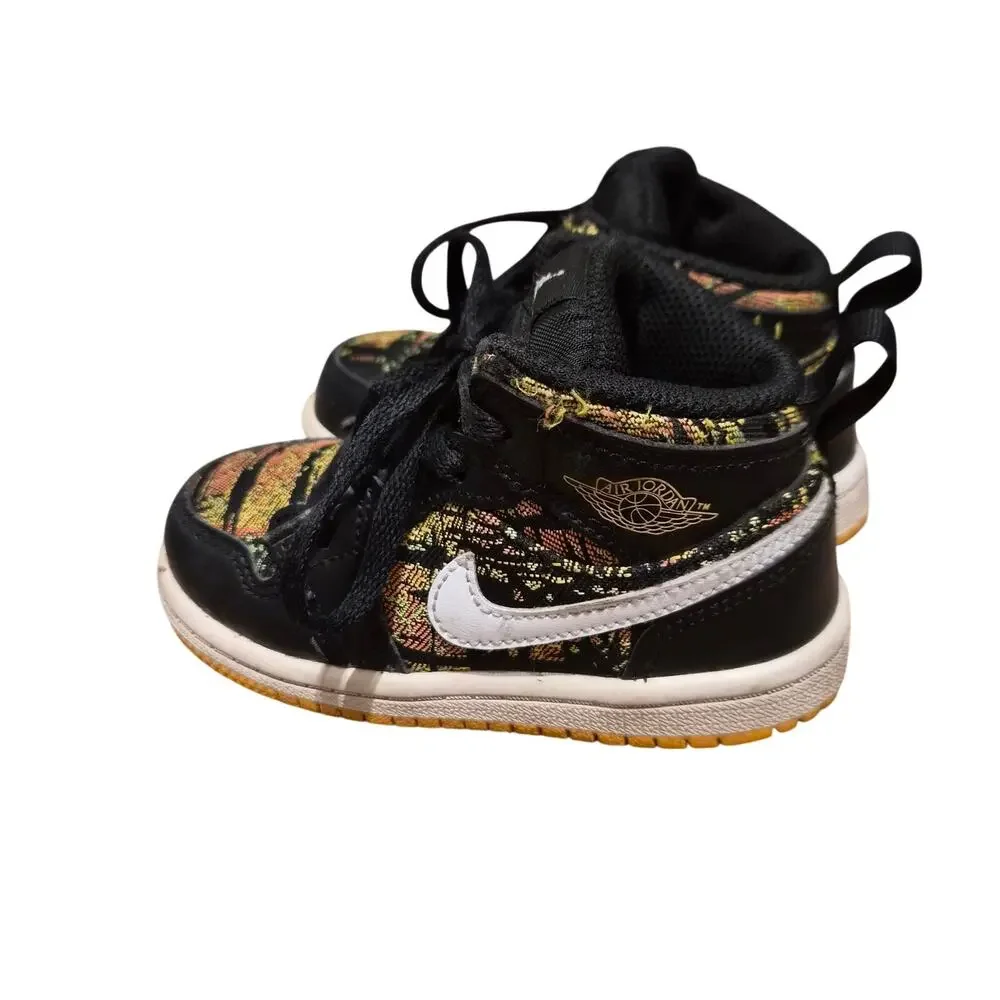 Nike Air Jordan 1 Mid GT Black Laser Orange Bright Melon GS Toddler 7C
